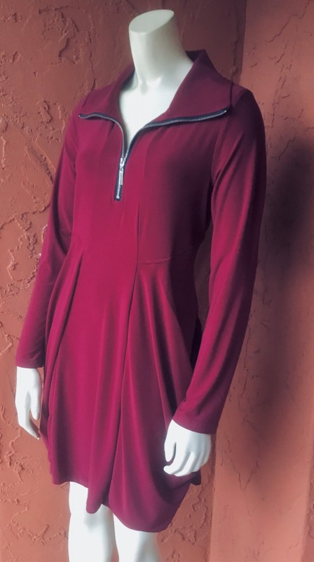 Deep Burgundy Long Zipper Top