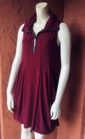 Deep Burgundy Short Zipper Top