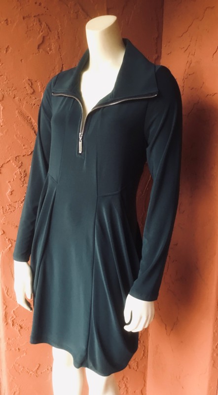 Forest Green Long Zipper Top